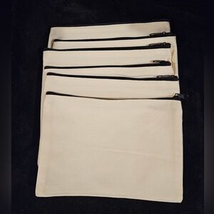 Set of Cream Zipper Pouches